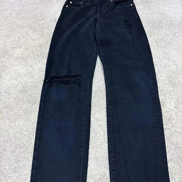Levi’s Jeans Wedgie Black Distressed Pockets Women’s Size 25 - Picture 7 of 12